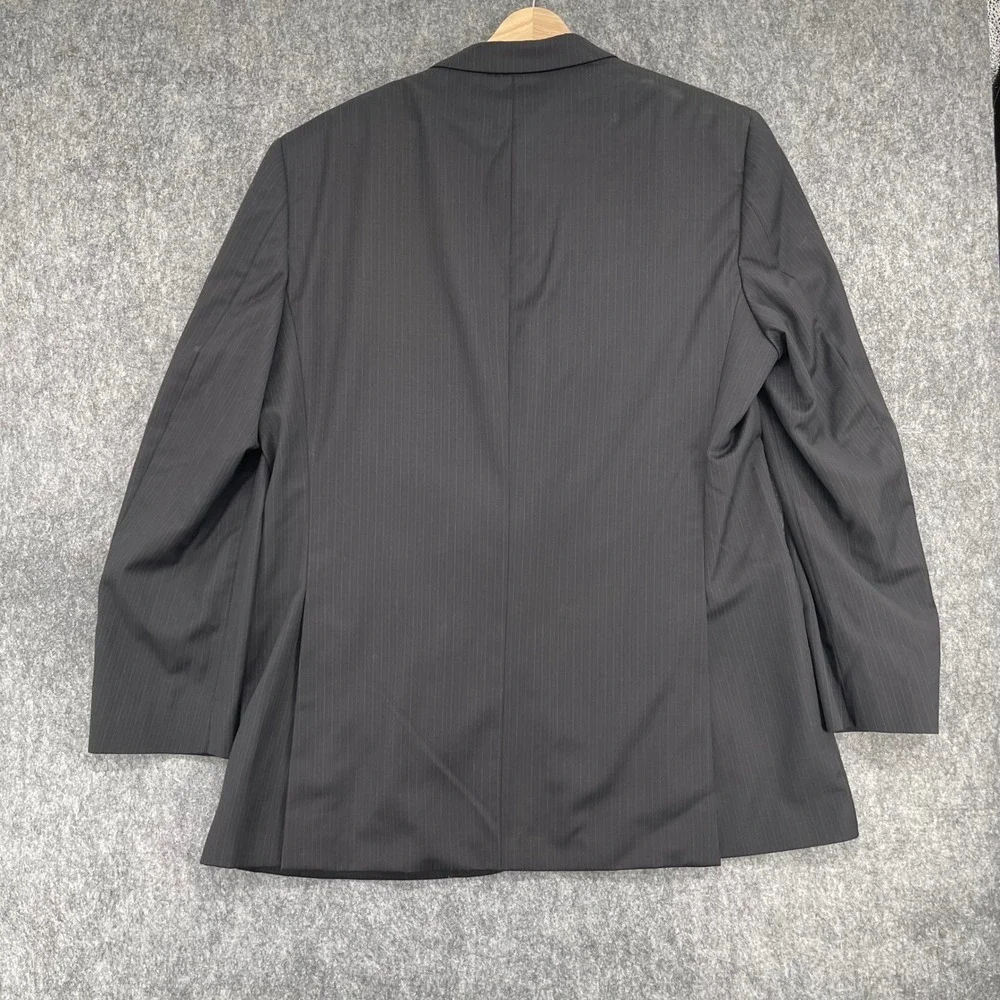 John Varvatos Blazer 42L Mens Pinstripe Black Two Button Suit Jacket